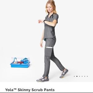 Figs Yola Skinny Scrub Pants, XS Graphite